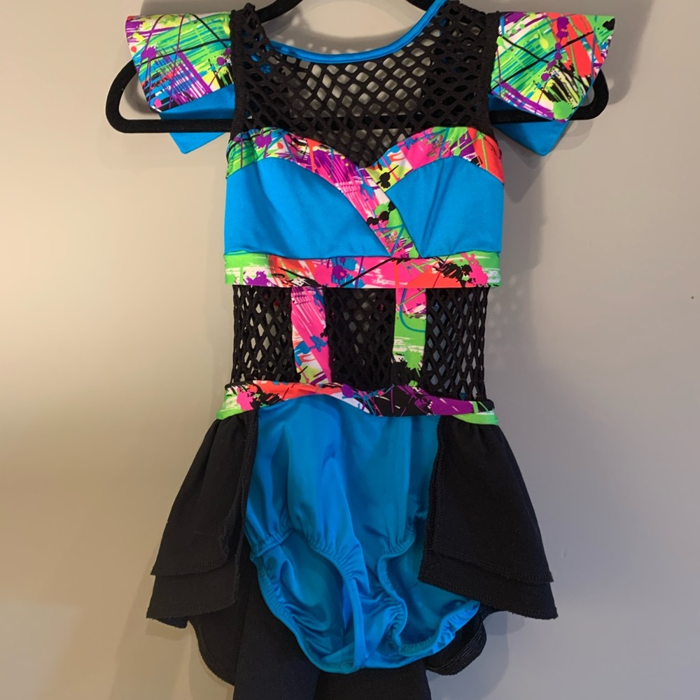 Kelle’ Bright Abstract Neon 80s Mesh Jazz Costume